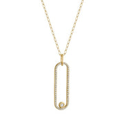 MICHAEL M Pave Diamond Longline Link Pendant